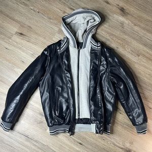 Leather Bomber By Rebel & Soul, Black, US Mens L